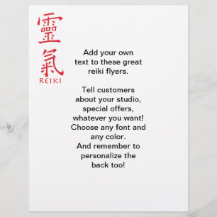 Reiki-symbol i röd bläck reklamblad