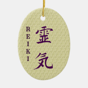 Reiki-symbol och inspirationsprinciper julgransprydnad keramik