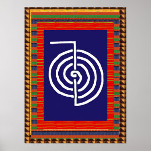 REIKI-symbol som läker KONSTYoga:  cadeauen häll Poster