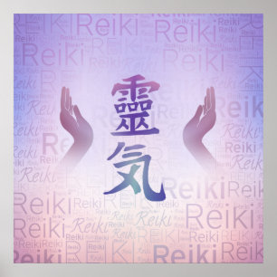 Reiki symboler - stilla lilor poster