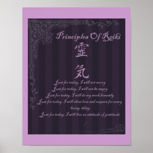 Reiki-symbolprinciper just för i dag poster