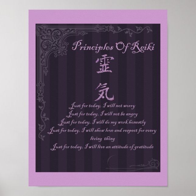 Reiki-symbolprinciper just för i dag poster (Framsidan)