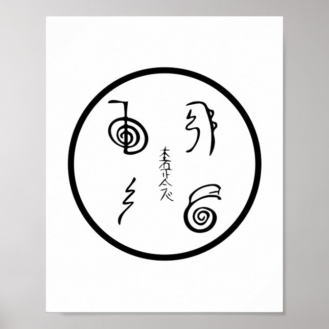 Reiki Symbols | Esotericism Reiki Master Gifts Poster (Framsidan)