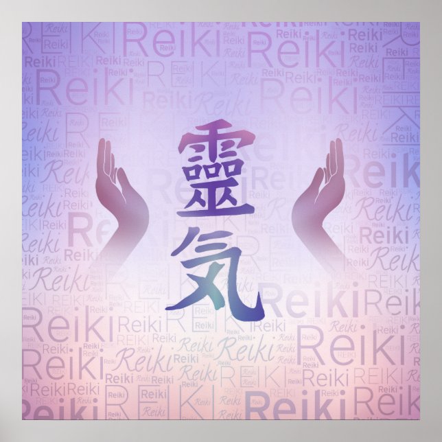 Reiki Symbols -gentle lila Poster (Framsidan)