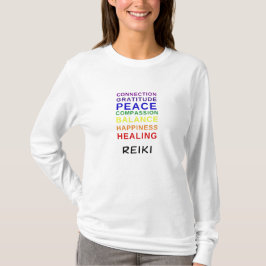 Reiki t-shirt med färg av de 7 chakras.
