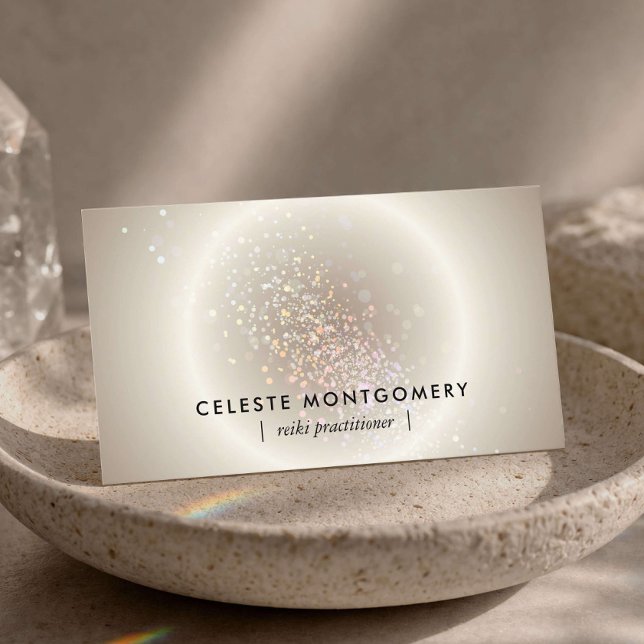 Reiki-terapeut Celestial Glow Champagne Guld Moder Visitkort (Skapare uppladdad)