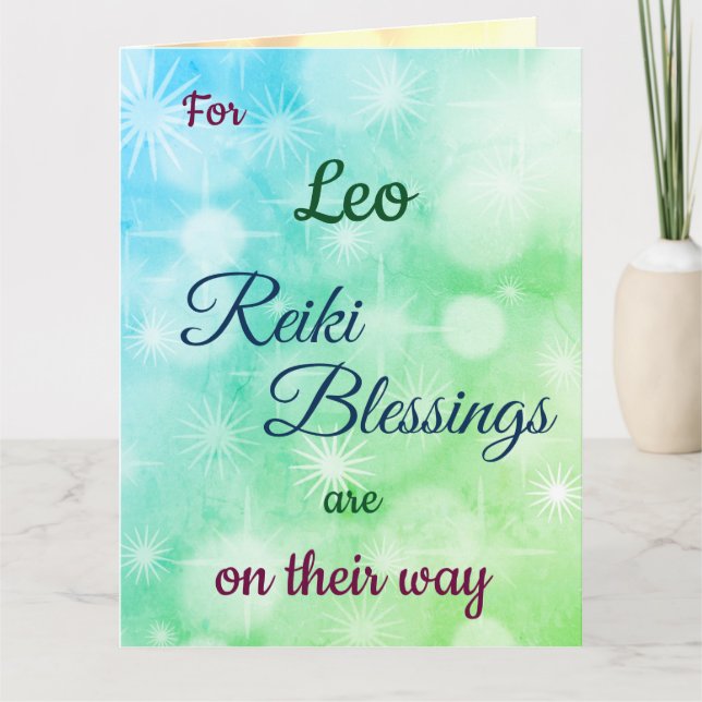 Reiki themed Hämta bra hälsning Kort (Framsida)