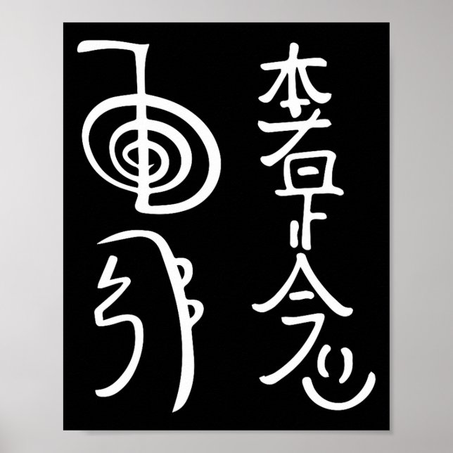 Reiki Wer Symbols Shirt Reiki Energy Sritual Heale Poster (Framsidan)