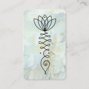 *~* Reiki Yoga Blommigt Heart Lotus Peony Flower Visitkort