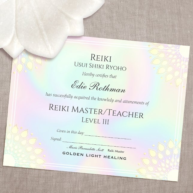 Reiki Yoga Certificate of Complete Award (Skapare uppladdad)