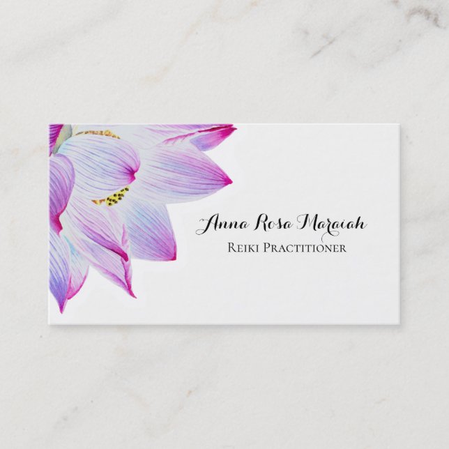 *~* Reiki Yoga Energy Healer Light Filling Lotus Visitkort (Framsida)