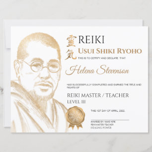 Reiki Yoga-intyg om slutförande