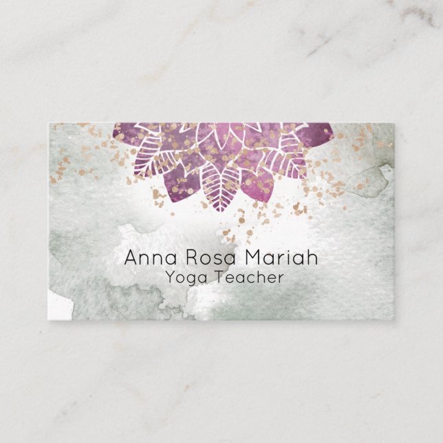 *~* Reiki Yoga Mandala Glitter Andlig Visitkort (Framsida)
