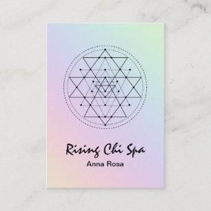 *~* Reiki Yoga Rainbow Pastel Helig Geometri Visitkort