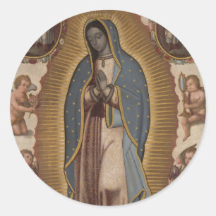 Reilgig spansk Jungfru Mary de Guadalupe Runt Klistermärke