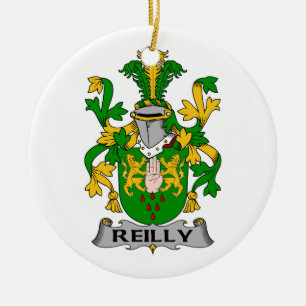 Reilly familjvapensköld julgransprydnad keramik