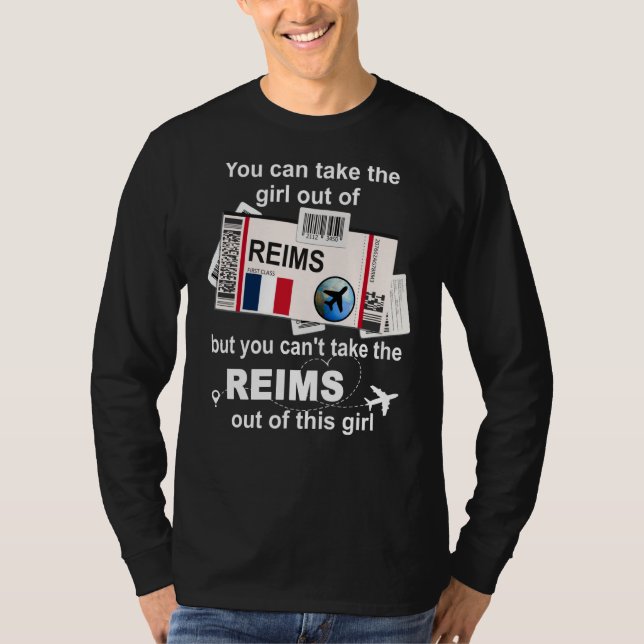 Reims Boarding Pass Reims Girl Reims T Shirt (Framsida)