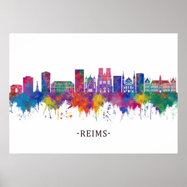 Reims Frankrike Skyline Poster (Framsidan)