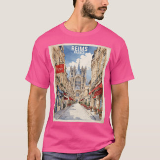 Reims Frankrike Vintage resor turism T Shirt