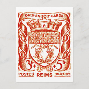 Reims Frankrikes vapen Vykort
