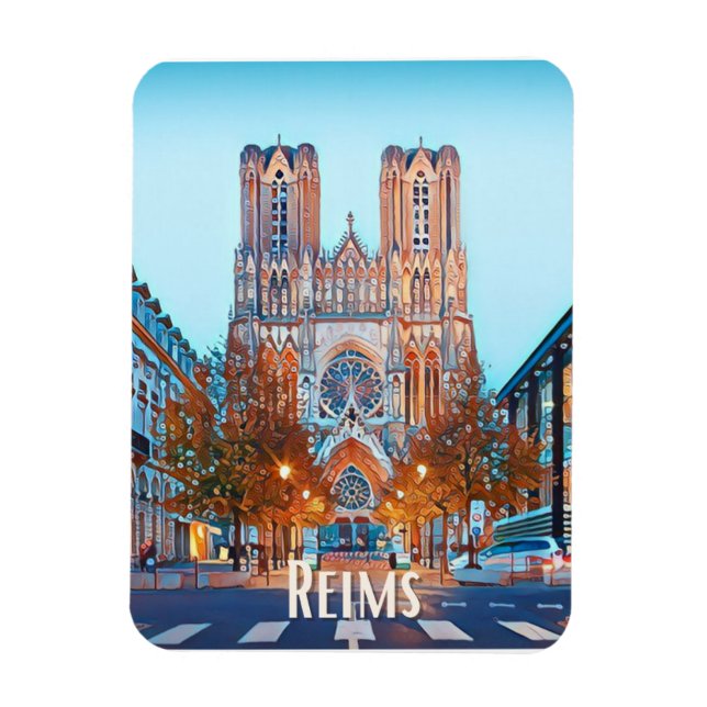 Reims Photo Vintage Magnet (Vertikal)