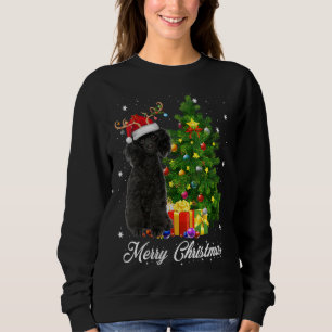Rein av Black Pudel Santa Julgran Ljus Julafton Re T Shirt