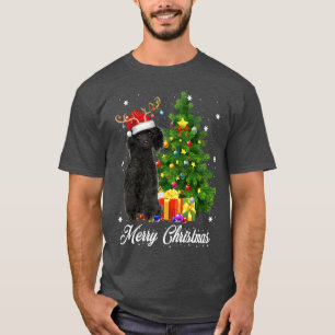 Rein av Black Pudel Santa Julgran Ljus Julafton Re T Shirt