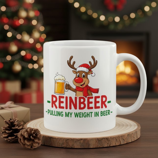 Reinbeer Funny Christmas Reindeer Beer Mug  Jumbo Mugg (Skapare uppladdad)