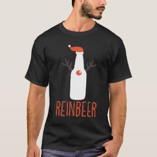 Reinbeer Funny jul Gift Santa Hat Antler T Shirt