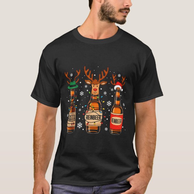 Reinbeers Funny Reindeer Beer Christmas Drinking X T Shirt (Framsida)