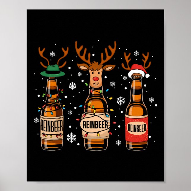 Reinbeers Funny Reindeer Beer jul Drinking X Poster (Framsidan)