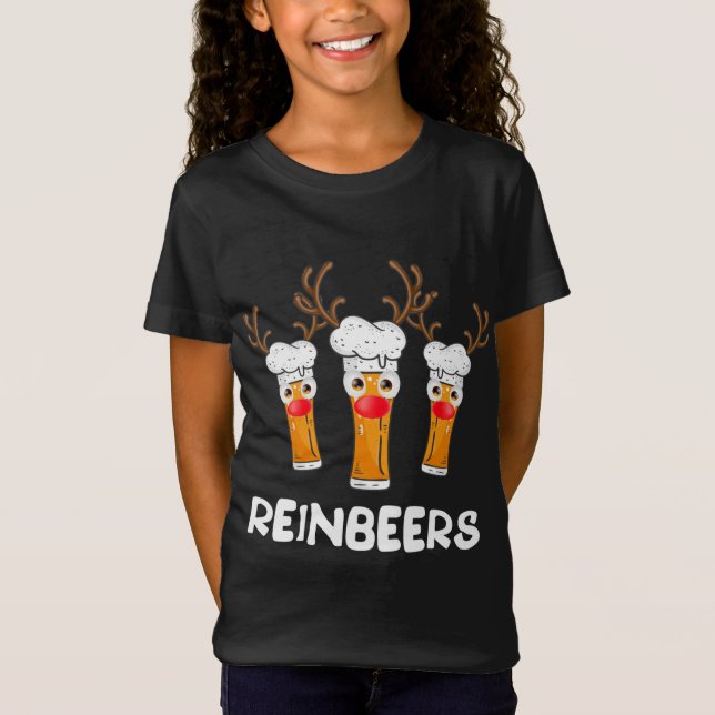 Reinbeers Funny Reindeer Beer jul Drinking X T Shirt (Framsida)