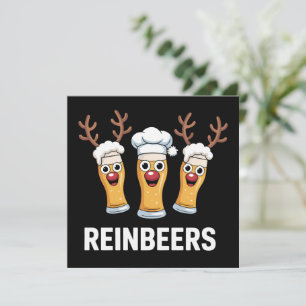 Reinbeers Roliga Ren Beer Jul Drickande Julkort
