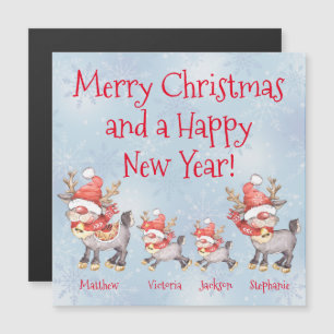 Reindealize Personalize Family God jul Magnet