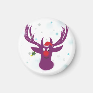 Reindechrismas Small, 3,2 cm Round Magnet