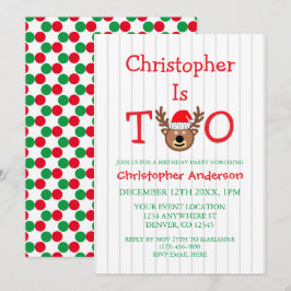 Reindeer 2:a födelsedagen inbjudningar