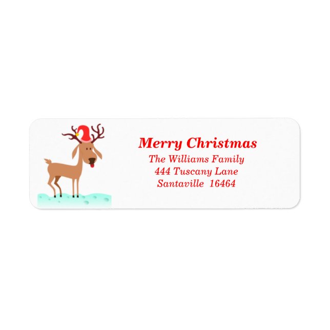 Reindeer Address Label Returadress Etikett (Framsidan)