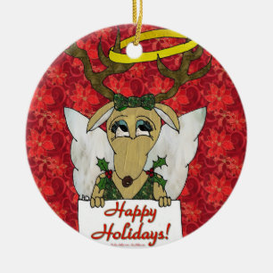 Reindeer Angel Glad helg Ornament