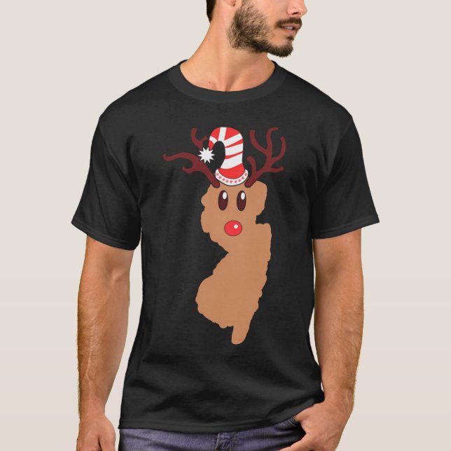 Reindeer Ansikte New jersey Reindeer Head Antlers T Shirt (Framsida)