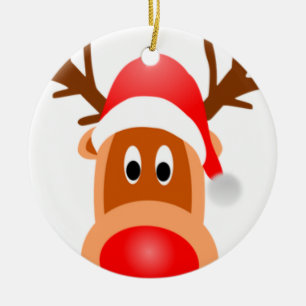 Reindeer ansikte på julgransprydnad keramik
