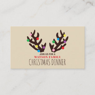 Reindeer Antlers, julen Party Biljett Inbjudan