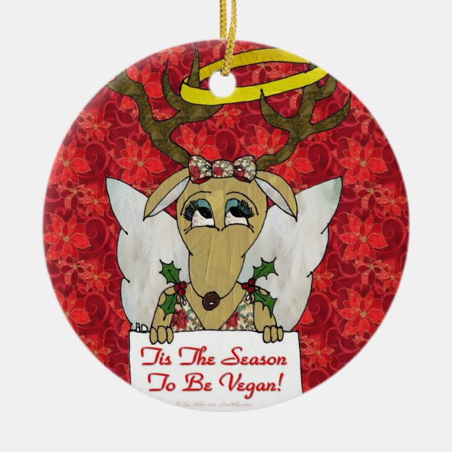 Reindeer är säsongen för Vegan Angel Ornament (Framsidan)
