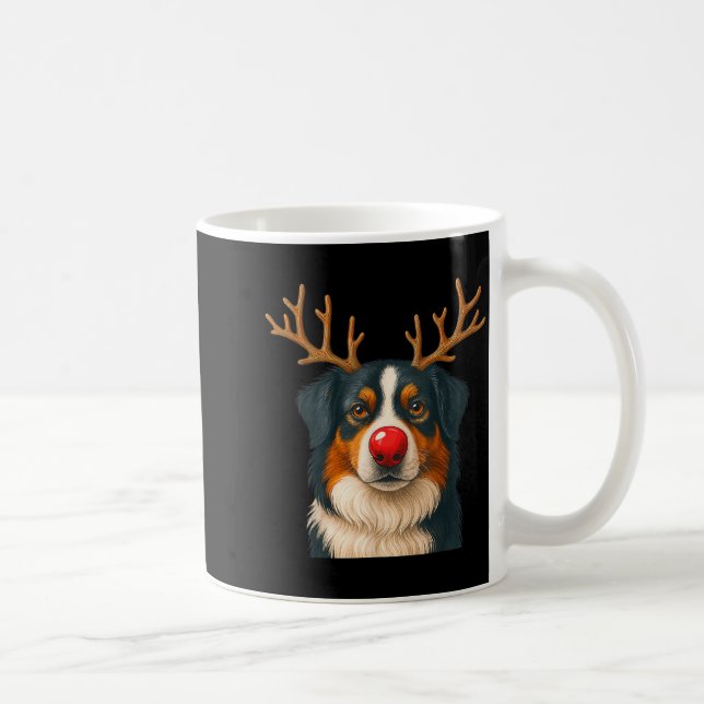Reindeer Australian Shepherd Christmas Aussie Dog  Kaffemugg (Höger)