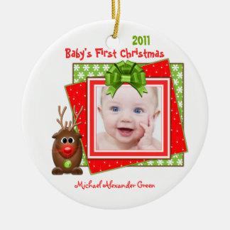 Reindeer Baby första julfoto Ornament