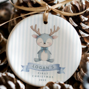 Reindeer Baby:s första jul Julgransprydnad Keramik
