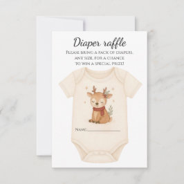 Reindeer Baby Shower Diaper Raffle OSA Kort