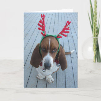 Reindeer Basset Helgdag-julkort Helgkort