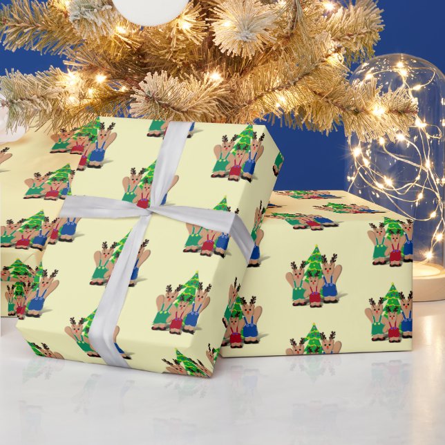 Reindeer Bear Family-jul Presentpapper (Helgdagar)