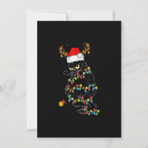 Reindeer Black Cat jul Ljus Cat Lover Chri Inbjudningar