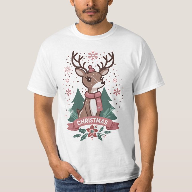 Reindeer Boy, Lycklig-jul T Shirt (Framsida)